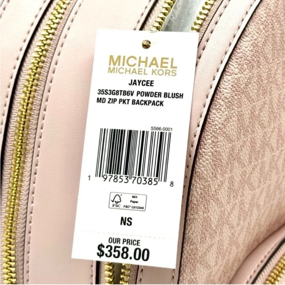 Michael Kors Jaycee Medium Signature Logo Backpack Powder Blush